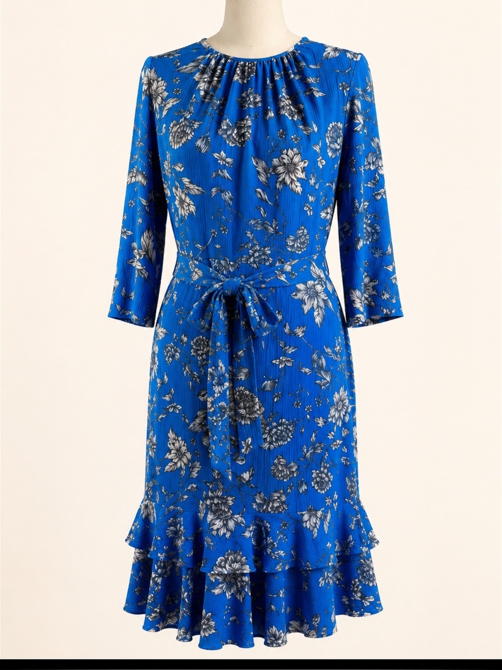 NWT Maggy London Petite 8P Royal Blue Floral Wedding Guest Dress